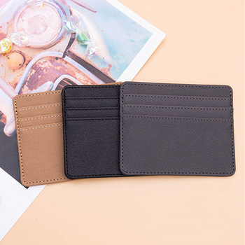 New Mens Pu Leather Material Card Sleeve Bag Creative Portable Multi-Function ID Card Package